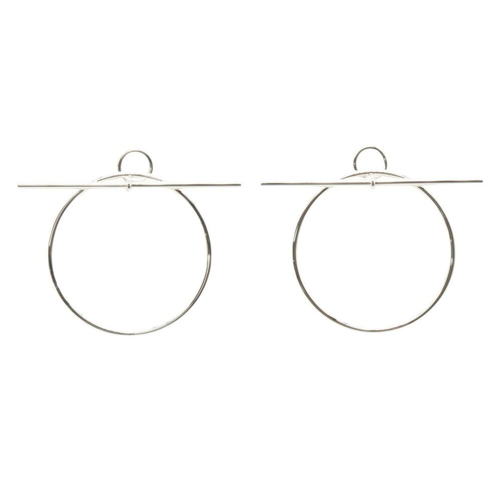 HERMES Silver Earrings